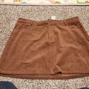Francesca's Collections Brown Corduroy Skirt